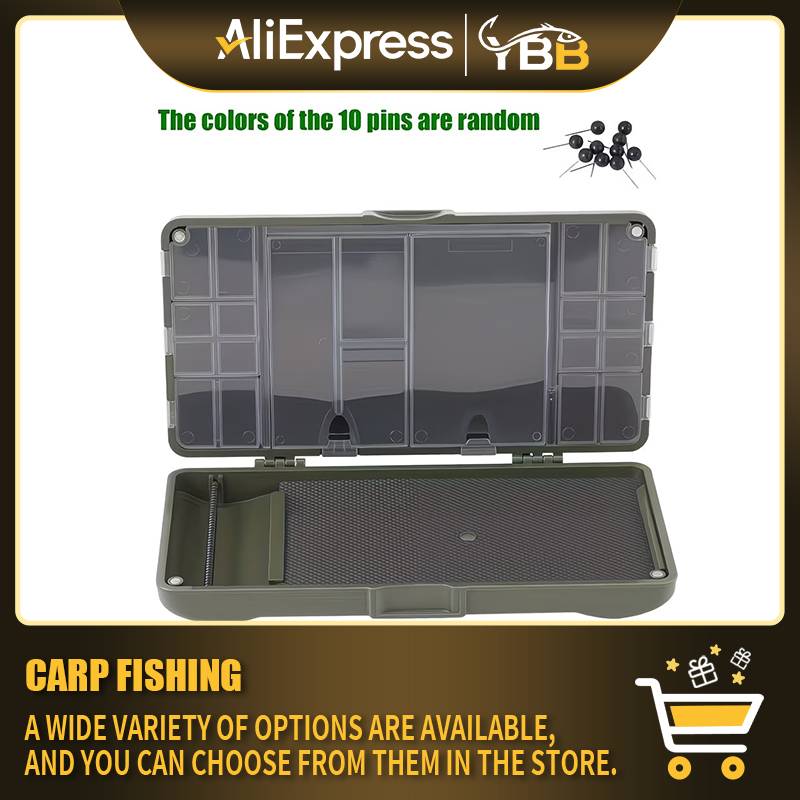 Rigtrip Multi-Compartment Carp Fishing Tackle Box with Durable ABS, Secure Magnet Closure, Holds 37 Rigs & Accessories for Organ