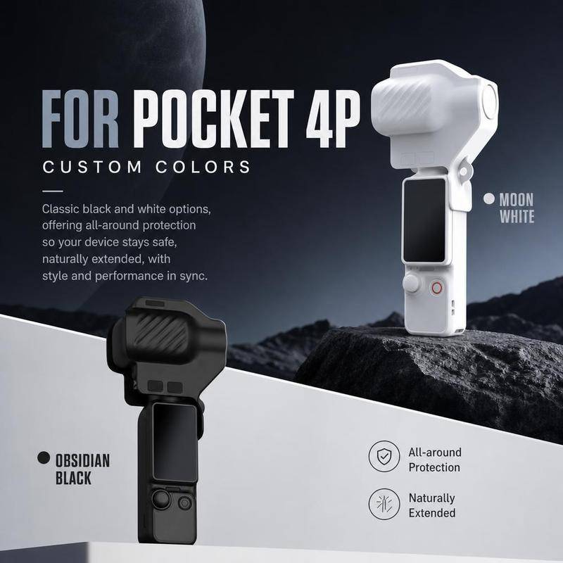 Magnetic Gimbal Protective Cover For DJI Osmo Pocket 4P Portable Lens Cap Hard Case with Lanyard, Built-in Anti-Scratch Pads vit