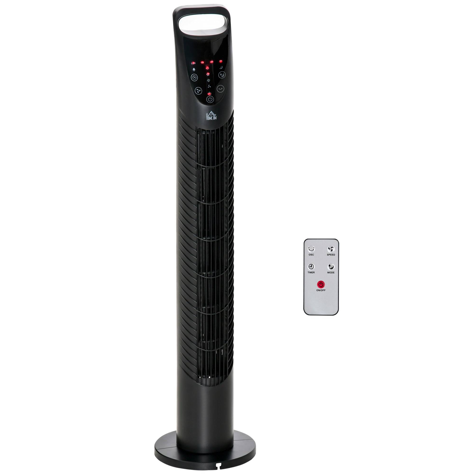 HOMCOM 31 Inch Bladeless Tower Fan - Black