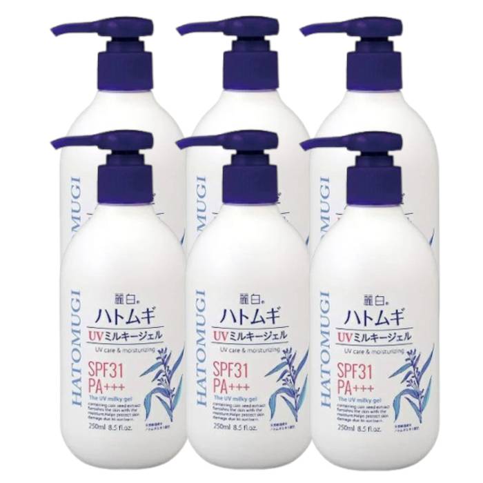 KUMANO COSME - Reihaku Hatomugi UV Milky Gel SPF31 PA+++ - 250g (6ea) Set - black