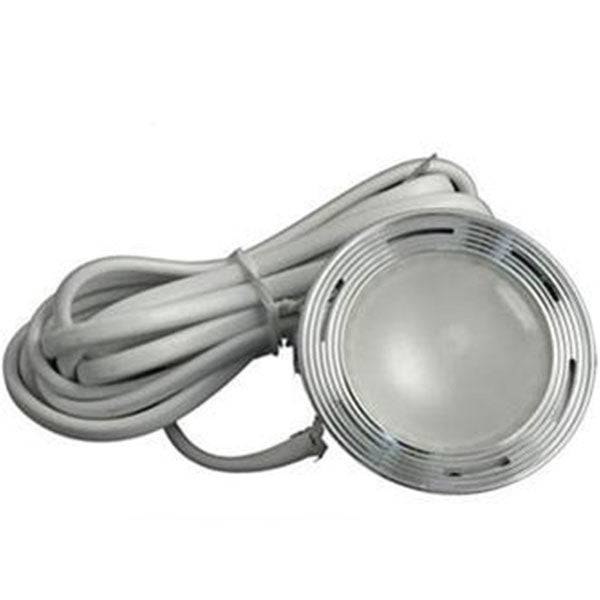 Møbelspot m. buet glas - Max 10W Hvid m. 2m ledn.