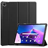 Dlahaby Fodral för Lenovo Tab M10 Plus 3rd Gen 10,6 tum 2022, PU-läder skyddsfodral med stativfunktion, smart fodral för Lenovo Tab M10 Plus (3rd gen) TB-125F/TB-128F surfplatta, A-svart