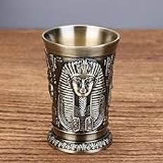 Litet whiskyglas i metall med uråldriga Egypten, perfekt för te och kaffe (brons)
