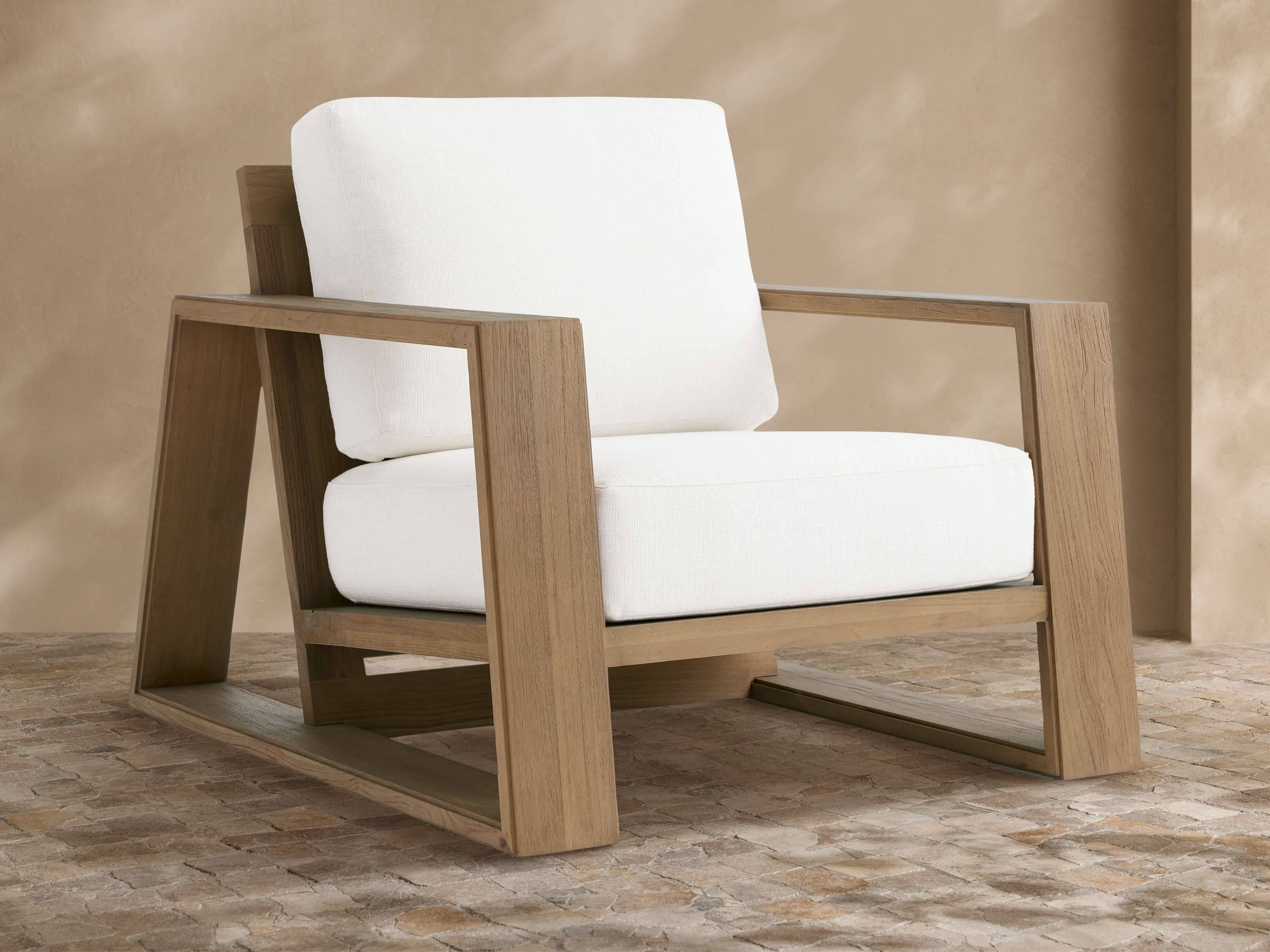 Canyon Outdoor Teak Lounge Chair - STARBOARD MINK / WEATHERED FAWN