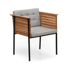Häringe karmstol teak/svart/naturgrå - Svart/Brun/Träfärg