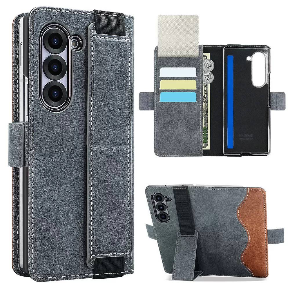 INF Samsung Galaxy Z Fold-fodral med korthållare och stativ model 1 - Grå Modell 4