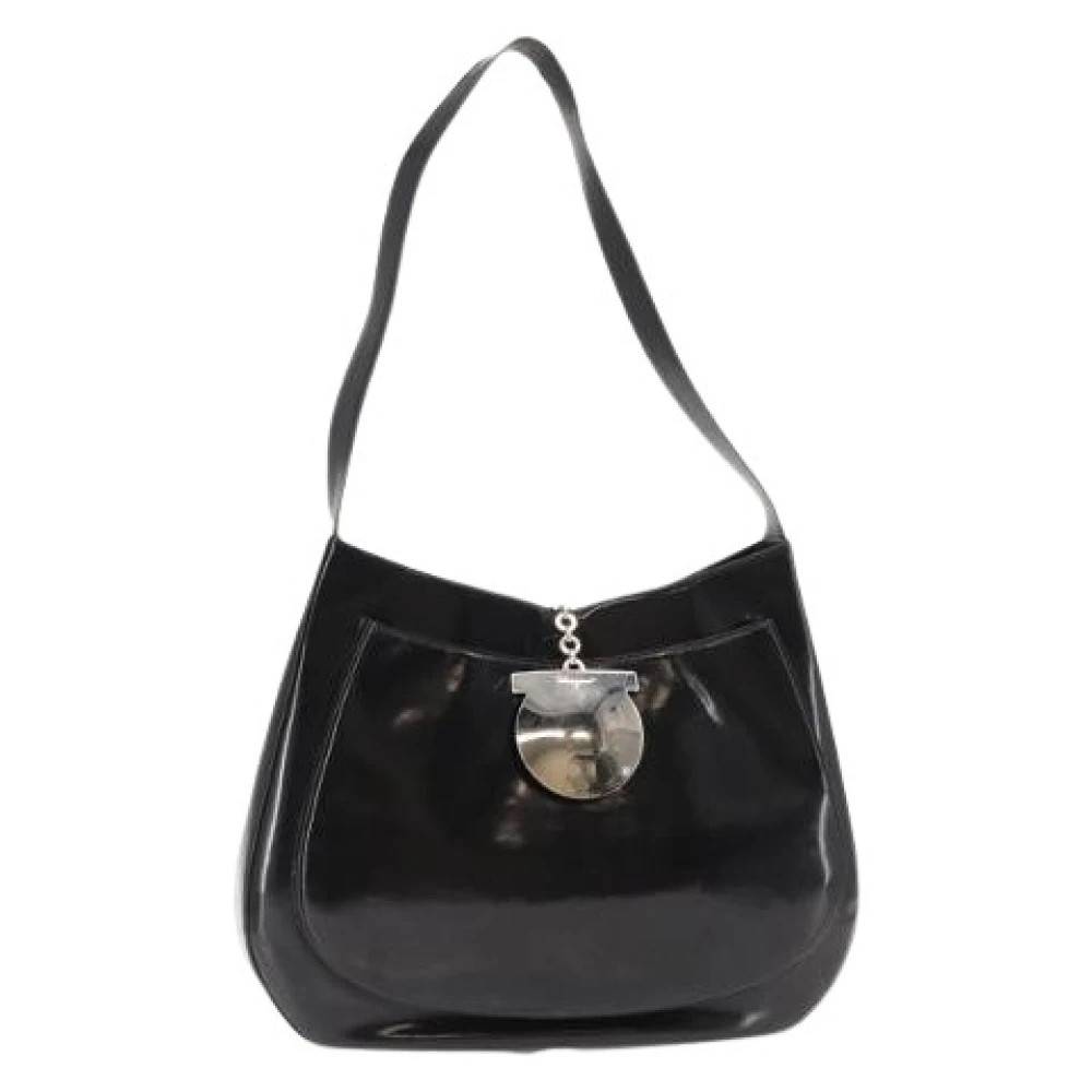 Salvatore Ferragamo Pre-owned Pre-owned Canvas Skuldertaske - Vintage - Dame - Sort - ONE SIZE - Uld