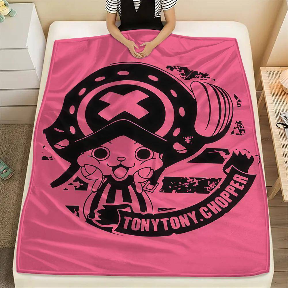 1 st En Del Tony Tony Chopper Mönstrad Flanellfilt Lämplig För Alla Årstider För Heminredning Värme Och Komfort Gåvor Semesterpresent