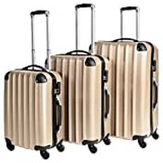 tectake 402084 Hårda resväskor, set - beige