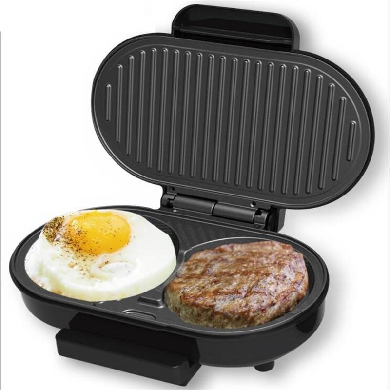 220v mini elektriska crepe maker hushåll ägg burger maskin non-stick multifunktionell hamburg frukost elektrisk bakpanna - Eu