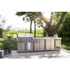 Utekök med kyl Rostfri Florida Myoutdoorkitchen Stainless Collection Gasgrill Sidobrännare Vask