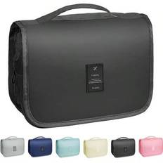 1pc High-Quality Toiletry Makeup Bag, Made Of Durable Polyester Fiber And Comfortable Mesh Fabric, Waterproof And Moisture-Proof, Sturdy And Tear-Resi - Multicolor - Gray (1 Piece),Navy Blue (1 Piece),Pink (1 Piece),Black (1 Piece),Beige (1 Piece),Sky Blue (1 Piece)