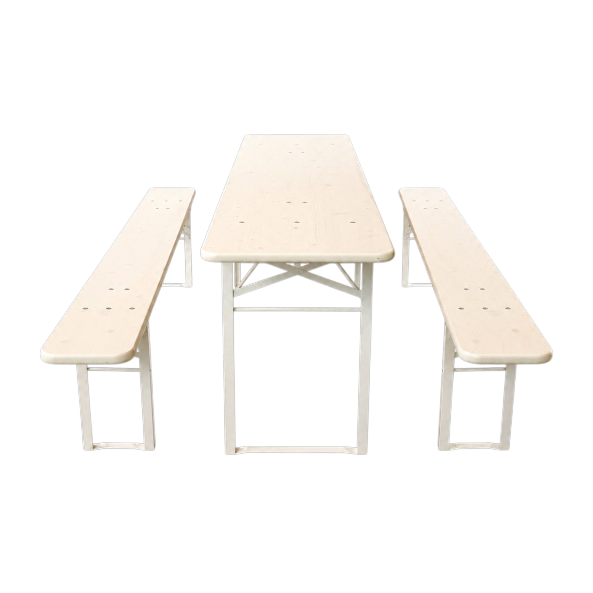 Brau Bord/bænk sæt 220x50 cm - Hvid.