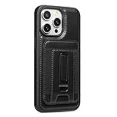 MFAOSHI Business Style Case för iPhone 16 Pro Max / 16 Pro / 16 Plus / 16, Läderkort Avtagbart lock Magnetisk sugfodral Trådlös laddning,Black,16