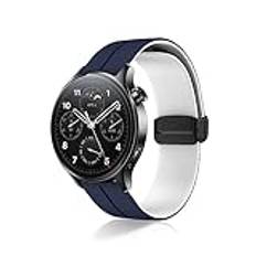 KeeFos 22 mm armband för Xiaomi Watch S4 Spor/Watch 2/Watch S3/Watch 2 Pro/Watch S1 Pro, silikonband ersättningsband för Huawei Watch GT 5 46mm/GT 5 Pro 46mm/GT 4 46 mm - blå