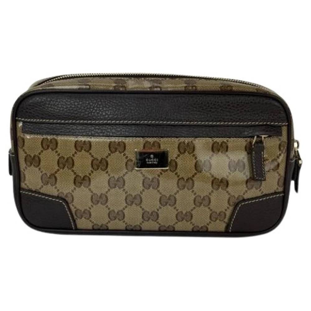 Gucci Vintage Pre-owned Crystal Coated GG Canvas Monogram Bæltetaske - Vintage - Dame - Brun - ONE SIZE - Uld