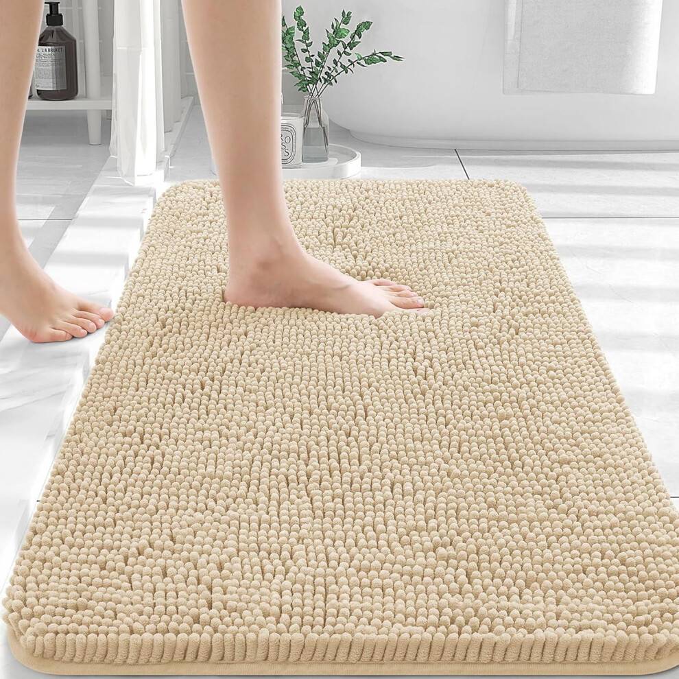 Badeværelsestæppe Chenille 47x20 tommer dyb blomme