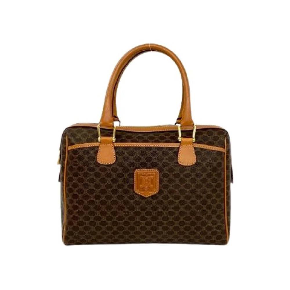 Celine Vintage - Pre-owned Macadam Brason Belagd Canvas Handväska Vintage - Dam - ONE Size - Läder
