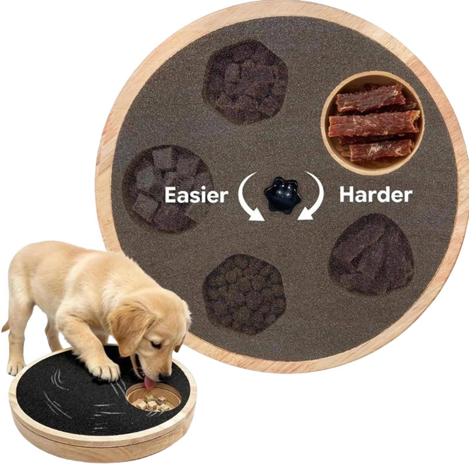 Trähundklösbräda Cirkulär Hund Roterbar Matdispenser Nagelfilningsbräda