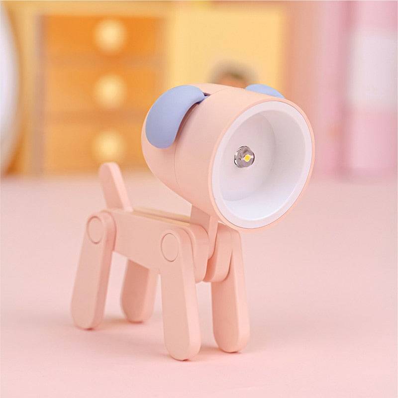 AnimalGlow Nattlampa - Söt Belysning för Barnrummet - Rosa valp