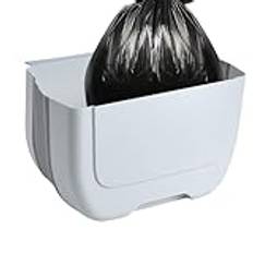 Wall Trash Can | Wall Mounted Garbage Bin | Folding Trash Can | Space-saving Food Waste Bin | Over The Door Trash Can Durable Construction PP+TPR For Kitchen Counter, Door Trash Can