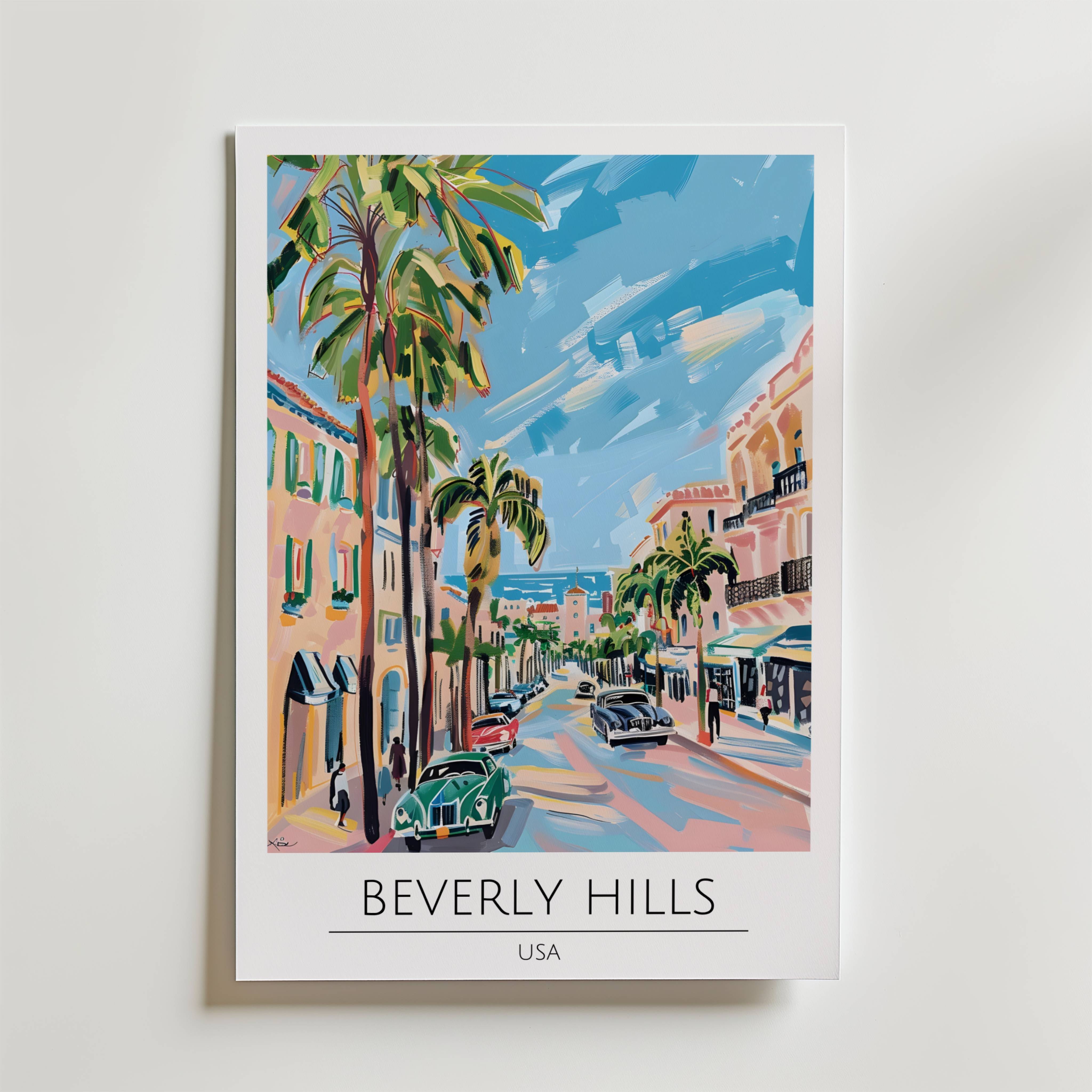 Beverly Hills Palm Drive Poster - Fine Art Poster 30x40 cm