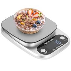 Mat Köksvåg Bakvåg Mini Bärbar Elektronisk Våg i rostfritt stål Digital Vikt Gram och Ounce Exakt våg Silver 10KG/1G