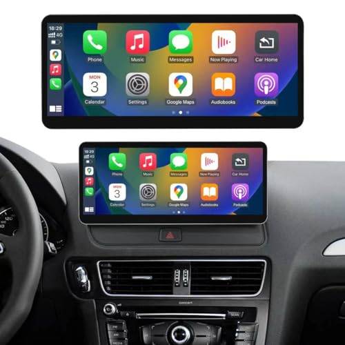 Road Top 12,3 tums bilradio trådlös CarPlay-pekskärm för Audi Q5 2009-2017 år med 2GMMI, bilradio stereo multimedia skärm, stöd för trådlös Android Auto, navigering, Mirrorlink