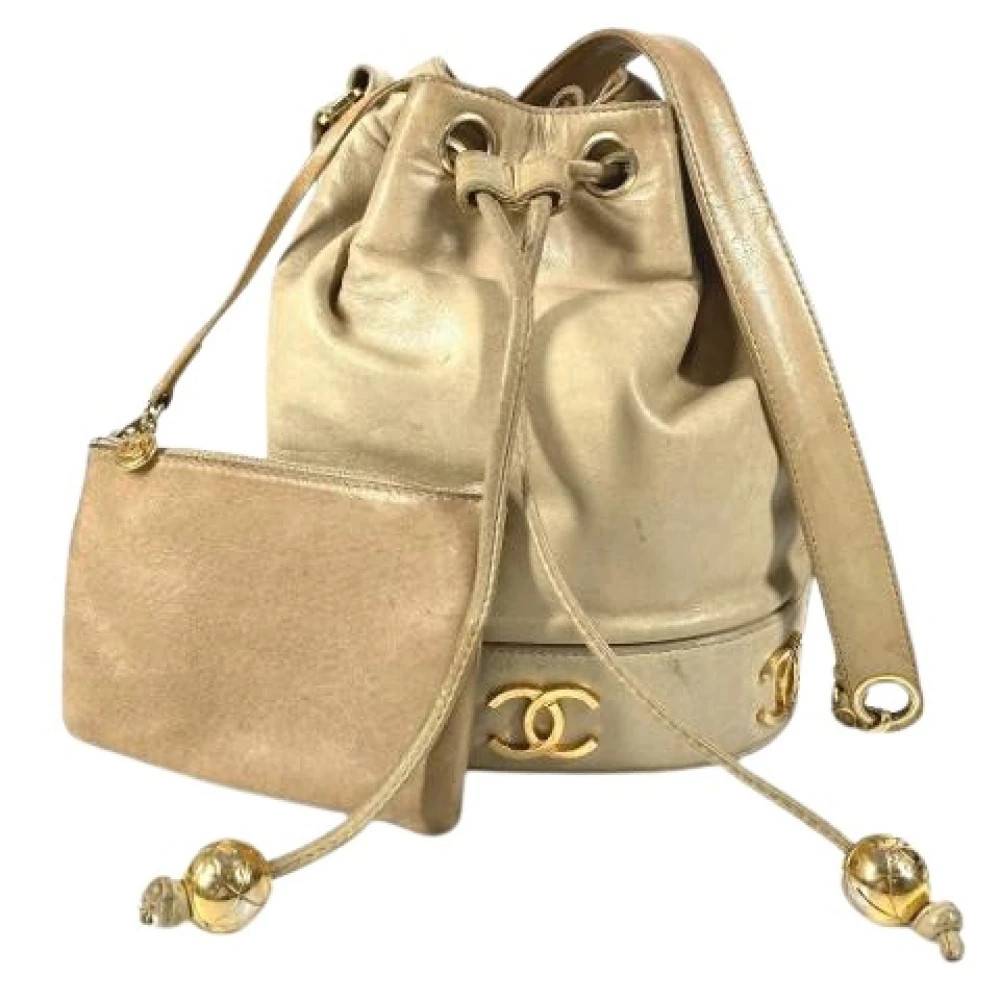 Chanel Vintage Pre-owned Vintage Bucket Bag - Vintage - Dame - Beige - ONE SIZE - Uld