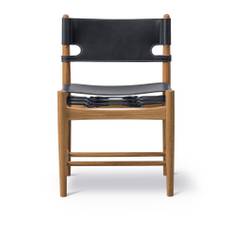 Fredericia Furniture - The Spanish Dining Chair Oljad ek / Svart läder - Spisebordsstole - Børge Mogensen - Sort - Læder/Træ