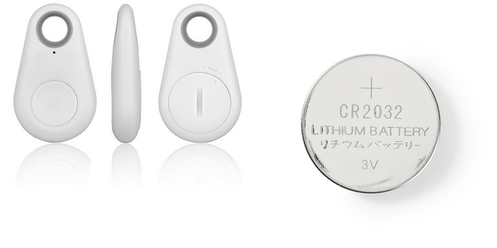 Bluetooth Nøglefinder med knapcellebatteri CR2032 til iPhone & Samsung - Hvid