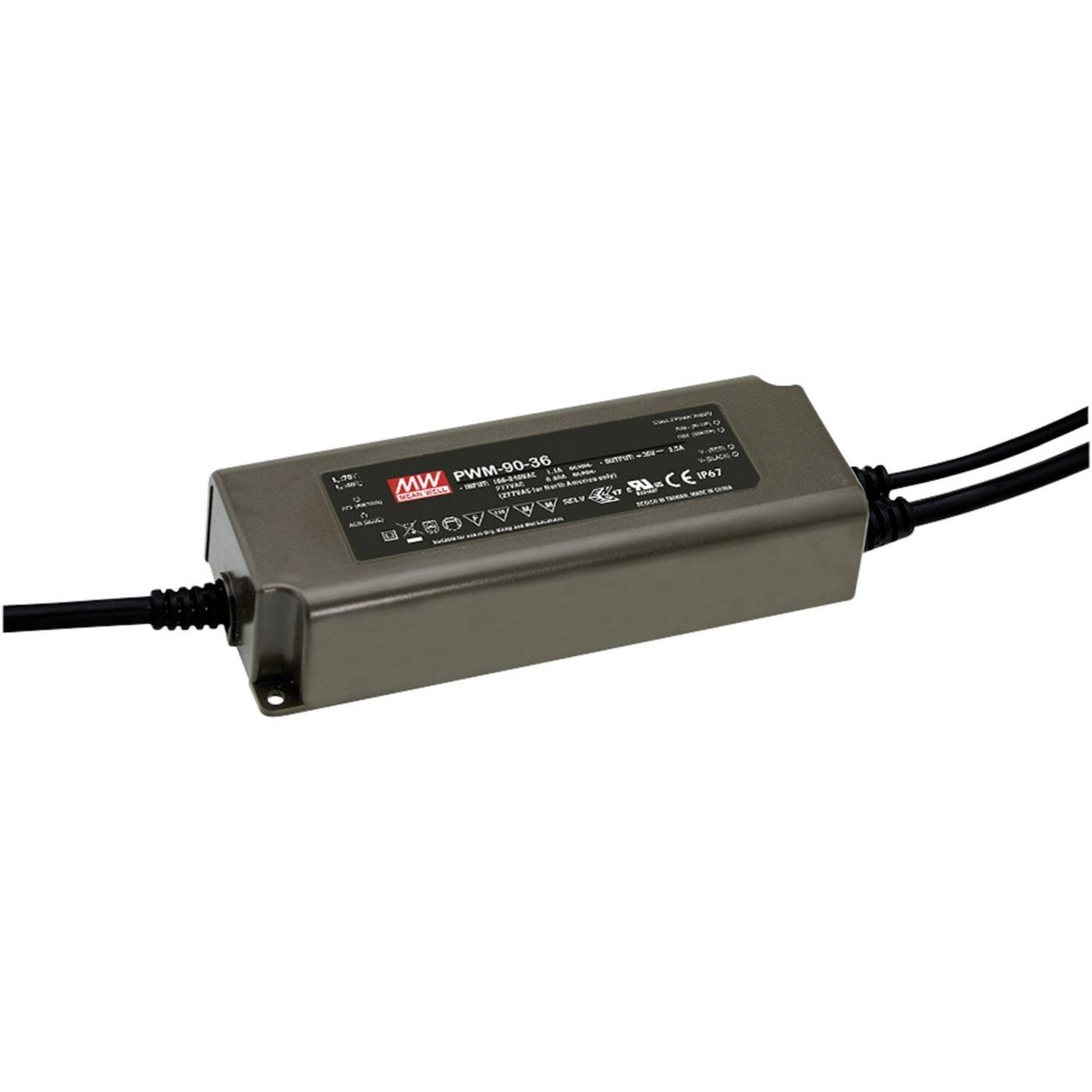 MEAN WELL PWM-90-12 LED transformator Konstantspänning 90 W 0 - 7.5 A 12 V/DC dimbar, PFC-krets, Överbelastningsskydd 1 st