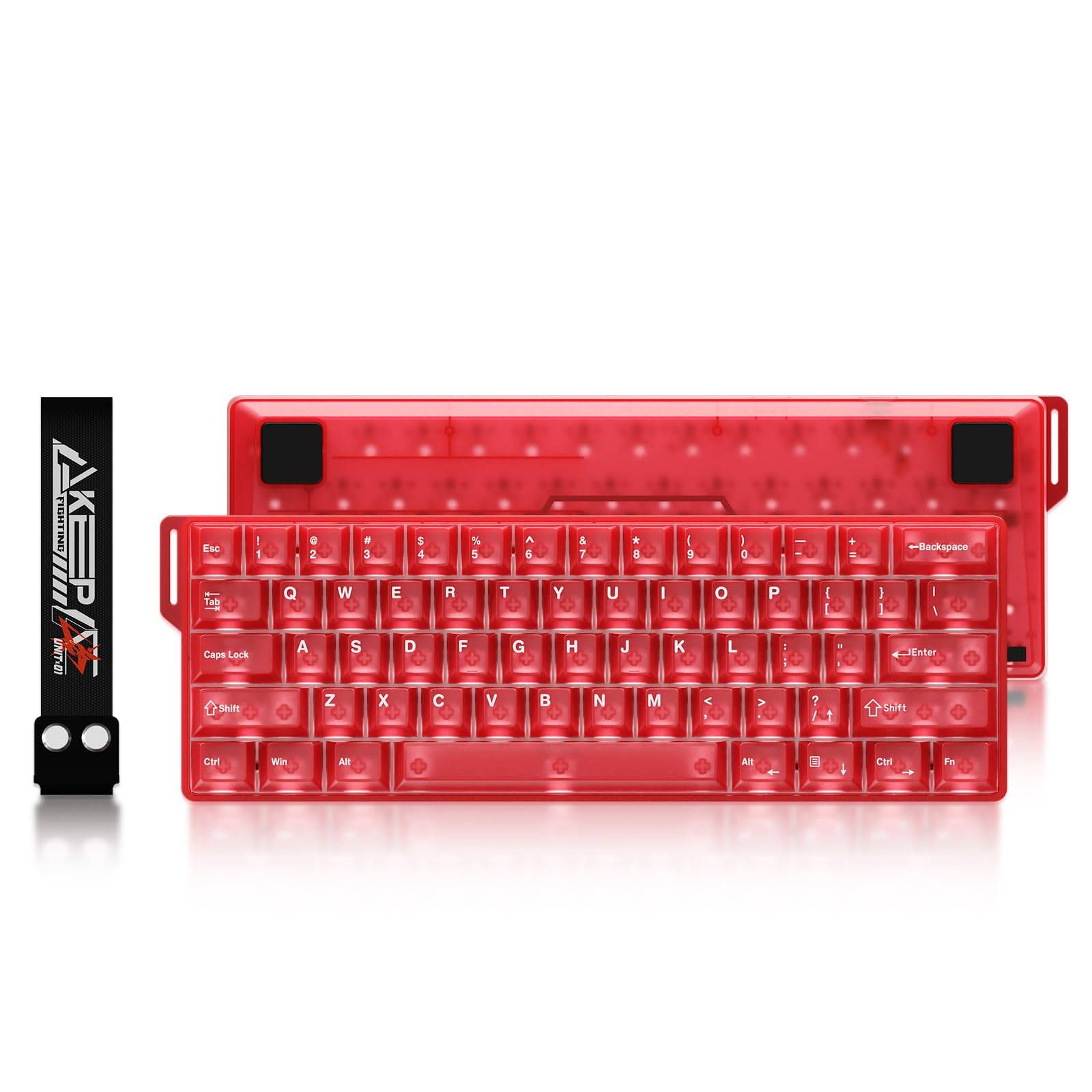 DAREU COOL60 Design Gaming Keyboard with Rapid Wired 8000Hz Polling Magnetic SOCD English Red Semi-Transparent 0.01mm Trigger, Rate, Switches,