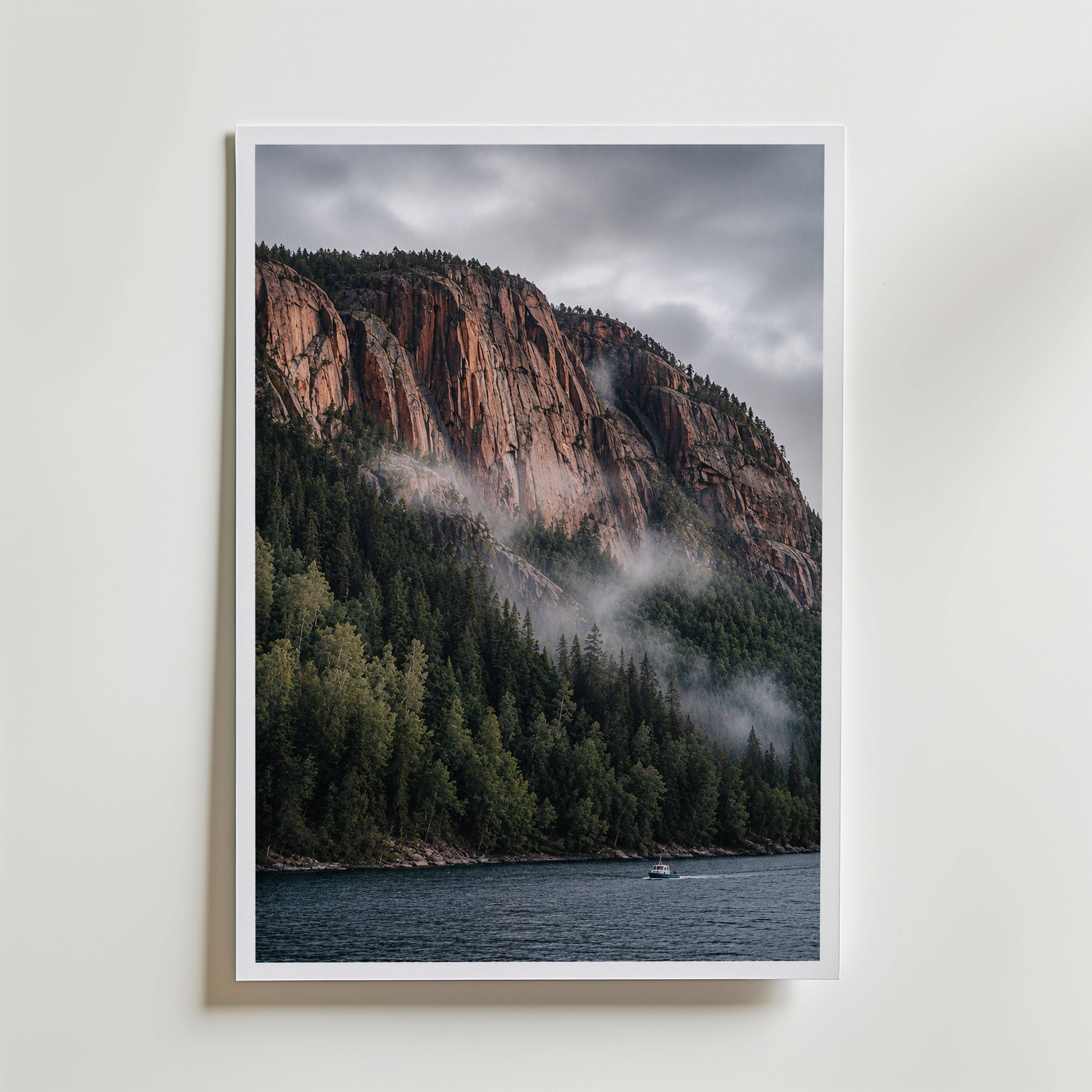 Cliffside Fjord II Poster - Premium Canvas 70x100 cm