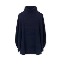 Sibin Linnebjerg Siff Strik Poncho - Navy / L