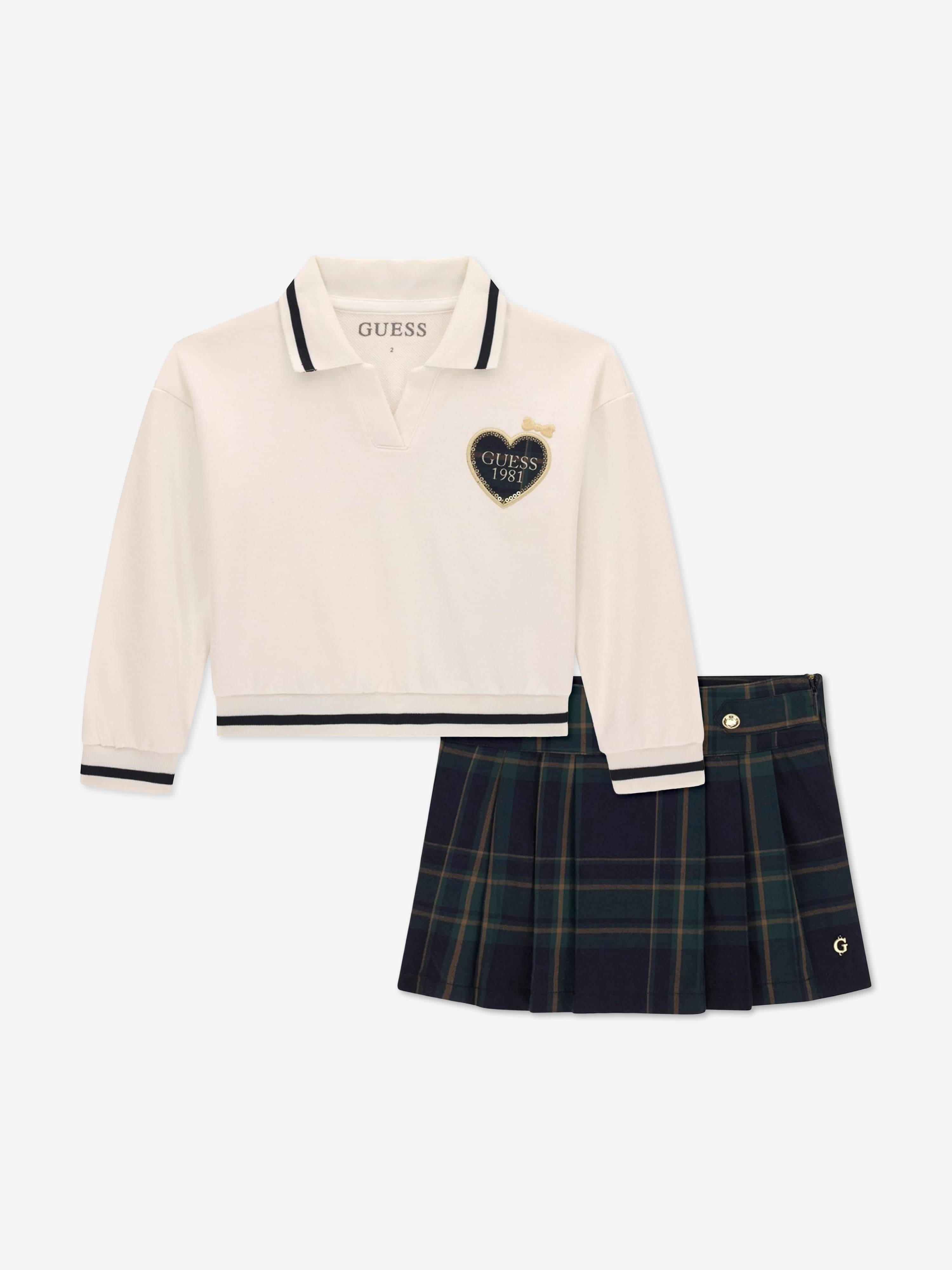 Guess Girls Sweatshirt and Skirt Set in Navy - Navy / 7 Yrs (7 Yrs)