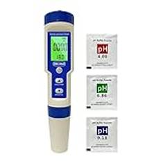 Ueomul Digital pH-mätare 5 i 1 TDS EC salthalt temperatur pH testare hög precision vattentät IP67 multiparametertestare vatten-pH-meter automatisk temperaturkompensation