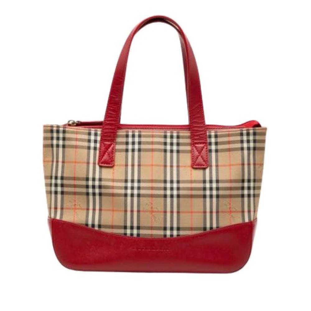 Burberry Vintage Pre-owned Canvas Tote - Vintage - Dame - Flerfarvet - ONE SIZE - Læder
