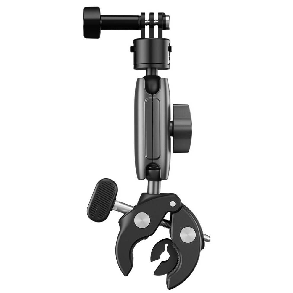 Hurtigudløsende actionkamera-klemmebeslag – 360 aluminiumsstyradapter med dobbelt kuglehoved, kompatibel med GoPro Hero13/12/11/10/9