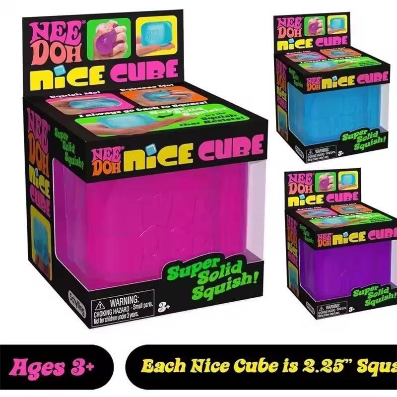 Newschylling Needoh Sensory Anti-Stress Toy Nice Cube, Super Solid Cube For Relieving Anxiety - 2.25 Inch Cube