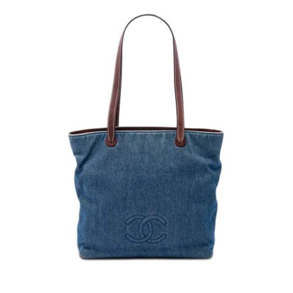 Chanel Vintage Pre-owned Vintage Denim Tote Bag - Vintage - Dame - Blå - ONE SIZE - Denim