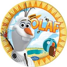 Disney Frost paptallerkner 23 cm , Olaf , 8 stk.