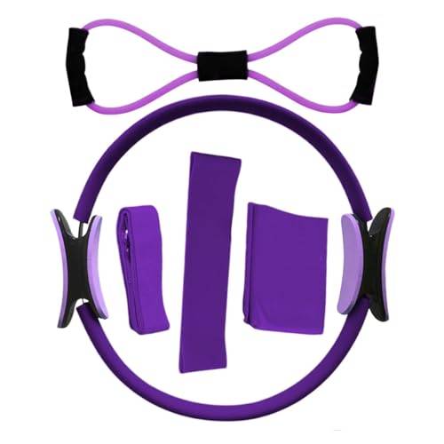 Xvilmaun Pilates Ring Set för kvinnor, Pilates Ring Kit för kvinnor | Elastiska motståndsband | Pilates Utrustning för Hemträning Motståndsband Fitness Ring för Yoga och Pilates
