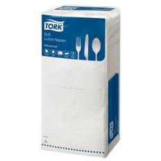 Frokostserviet Tork 477414 3-lags 1/4-fold hvid papir 33cm x 33cm - 1500 stk