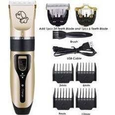 Grooming kit elektrisk husdjursklippare uppladdningsbar katt hund hår trimmer rakapparat set djur hår klippmaskin - Lägg till 11mm och 45mm