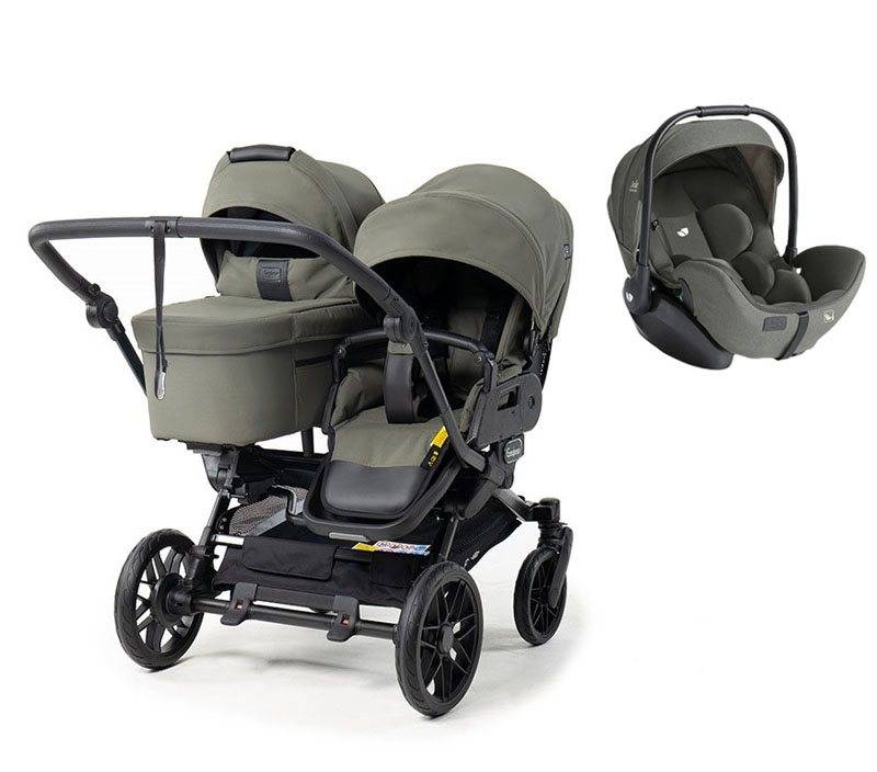 Emmaljunga Double Sento syskonvagn 2027 + Joie i-Level Pro babyskydd