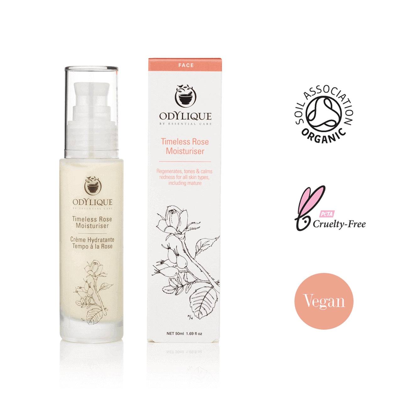Timeless Rose Moisturiser 50 ml, Odylique.