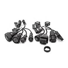 vhbw set adapter OBD1 på OBD2 för lastbilar t.ex. kompatibel med Iveco, Knorr, Man, Mercedes, Renault, Scania, Volvo
