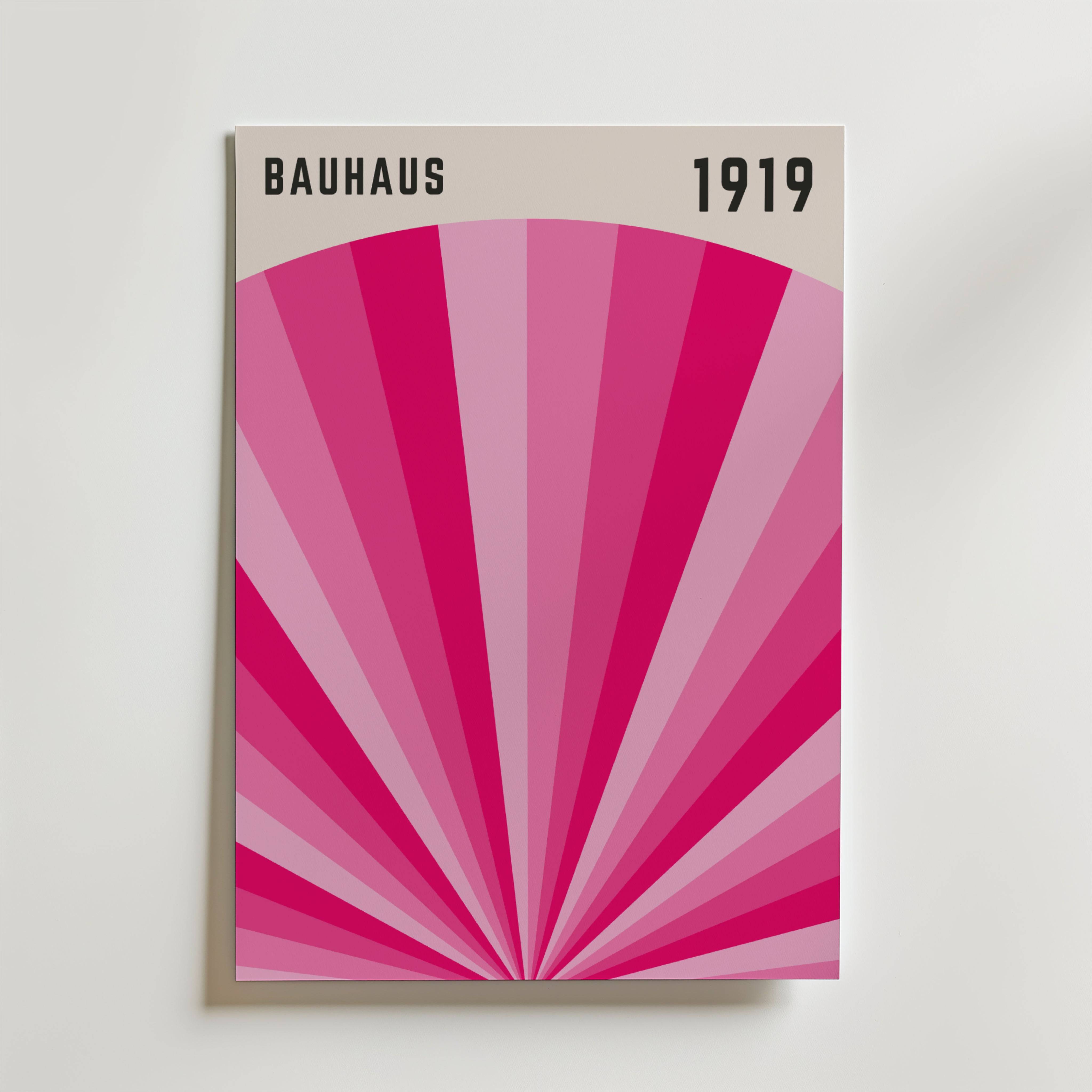 Bauhaus Pink Radiance Poster - Premium Canvas 100x140 cm