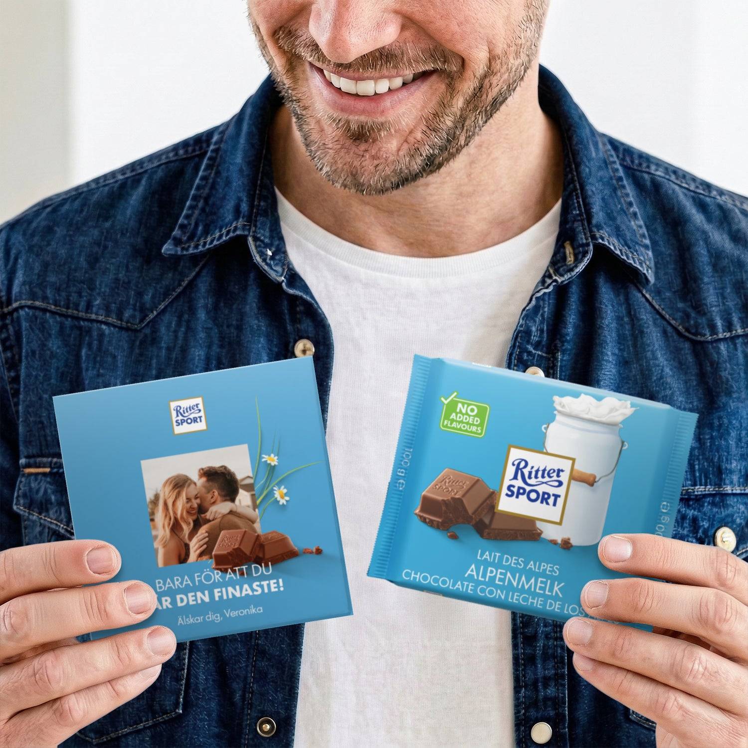 Personaliserad Ritter Sport choklad - Alpine Milk